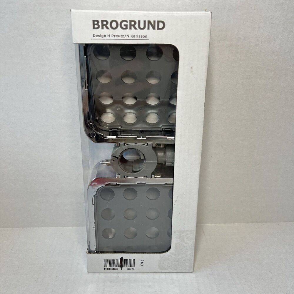 IKEA BROGRUND shower shelf  9.75x1.50x4.5” chrome-plated 903.285.26 Open Box